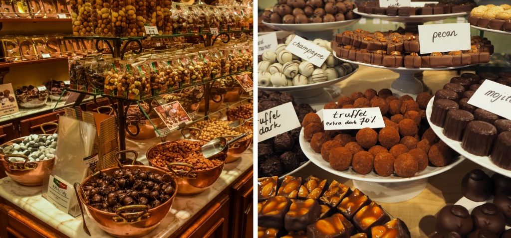 Bruksela - sklepy z czekoladkami